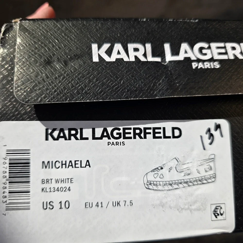 Karl Lagerfeld Womens MICHAELA Metal Embellished Espadrilles Shoes Sz‎ 10 NIB
